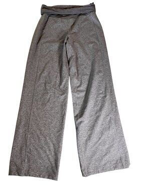Lululemon Wide Leg Track Pants in Heather Gray. Fold top.
Size 6